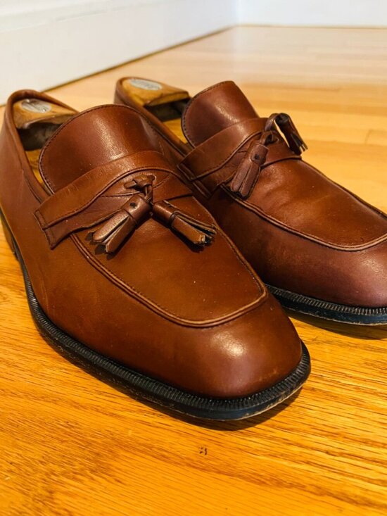 Vintage Bally Of Switzerland Shoes Mens 10 D Alassio Dress Slip On Tassel Loafer main image 4